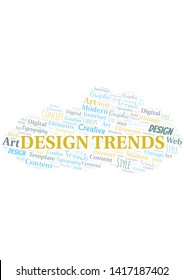Design Trends word cloud. Wordcloud made with text only.