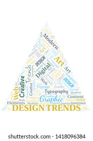 Design Trends word cloud. Wordcloud made with text only.