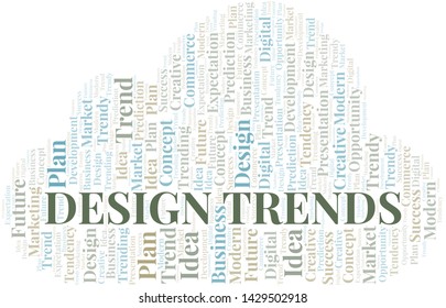 Design Trends word cloud. Wordcloud made with text only.