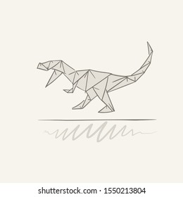 design of t-rex origami illustration