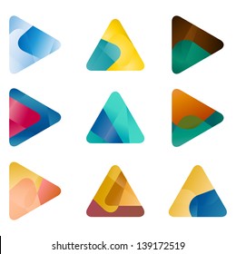 Design triangle, arrow vector logo template. Speed icon set.You can use in the game, app, communications, electronics, agriculture, or creative design concepts.