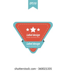 Design Triangle label red and blue color
