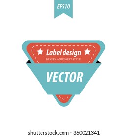 Design Triangle label red and blue color