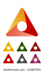 Design triangle logo element. Infinite cross ribbon vector icon template.