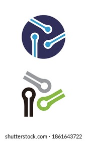 Design triangle logo element. Vector line icon template. You can use in energy, power, machine, transportation, chip concept icons. 