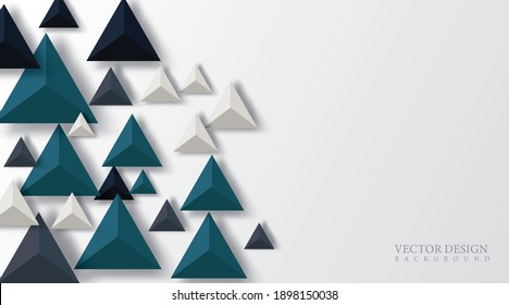 Design triangle shape 3d realistic. Futuristic Space. Vector background  illustration 