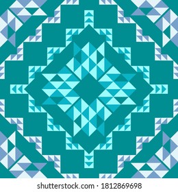 Design of triangle shapes. Seamless pattern. Textile. Ethnic boho ornament. Vector illustration for web design or print.