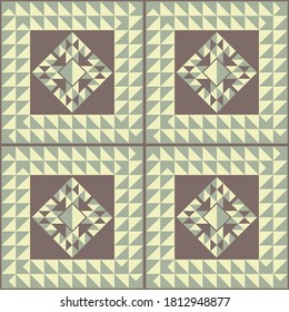 Design of triangle shapes. Seamless pattern. Textile. Ethnic boho ornament. Vector illustration for web design or print.
