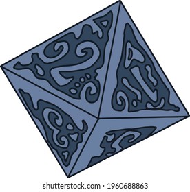 Design of a triangular die to play RPG, Role Playing Games