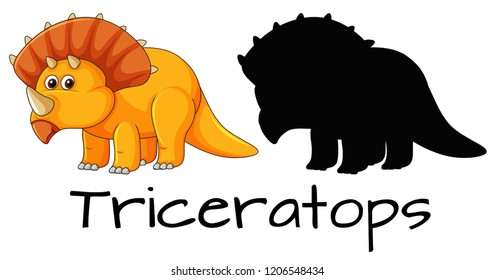 Design of triceratops dinosaur illustration