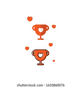 design trophy icon template on valentine's day