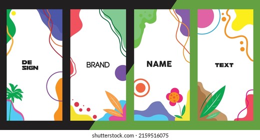 Design Tropical Abstract Trendy Layout for Banner, Poster, Flayer, Brochure, Story Social Media
