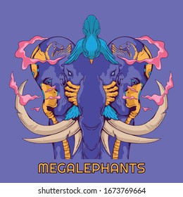 Design Tshirt Megalephant is Elephant with all perspective