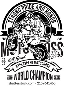 Design T-Shirt Motocross Strong Pride and Honor