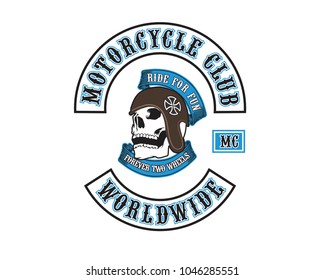 Design for T-Shirt, Motorcycle Club Colors/Logo/Vest/Symbol, Sticker/Decal, Emblem, Vintage motorcycle, Brand.