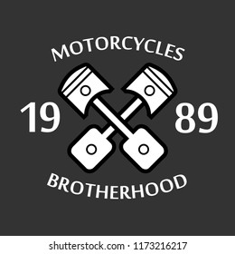 Design T-Shirt for Motorcycle Club. Vector illustration. Emblem, Vintage motorcycle