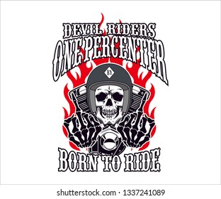 Design for T-Shirt, Motorcycle Logo, Symbol, Holiday, Cartoon