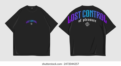 Design t-shirt oversize street wear mockup black front and back 