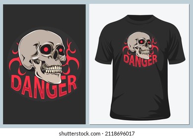 Design for t-shirt print with skull and textures. vector illustration. EPS10