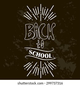 Design for t-shirt print with the words Back to school. Retro design insignias back to school logo. Vector vintage elements. Vector illustration. Grunge effect in separate layer.