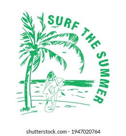 Design T-Shirt Simple Surfing Editable High Resolution 