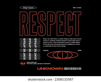 design tshirt streetwear clothing respect vector typography perfect for modern apparel