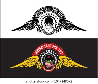 Design for T-Shirt, Vest, Sticker/Decal, Emblem, Motorcycle Symbol