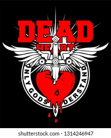 DESIGN T-SHIRTS DEAD HEART VEKTOR