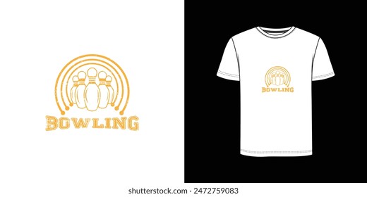 Design T-Shirts Online .pin Bowling T-Shirt Design mit druckfertiger Datei.