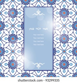 Design with Turkish seamless ornament, vector illustration, eps-10