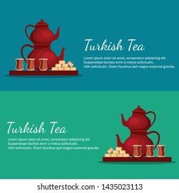 Design Turkish tea banners for vector illustration of your business