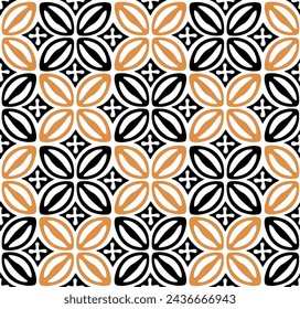 Design two color batik kawung repeat vector 