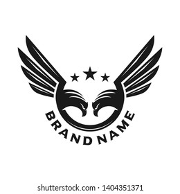 design of two eagle animal heads