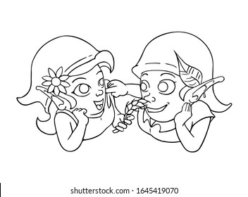 Design of two elves to coloring