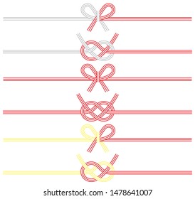 design of two Mizuhiki for celebration - decorative Japanese cord made from twisted paper - ( only line drawing ) 