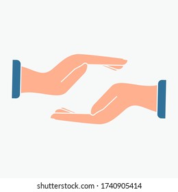 
design of two palms. illustration of hand gesture. flat style design