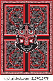 Design of the type of traditional Batak carving, with various head shapes (gorga).