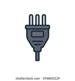 The design of the type-k cable filled icon vector illustration, this vector is suitable for icons, logos, illustrations, stickers, books, covers, etc.