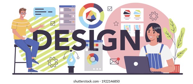 Design typographic header. Business start up, trade mark naming and registration. Brand and identity building process. Company formation procedure. Flat vector illustration