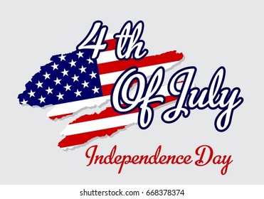 design Typographic united Stated independence day Celebration  of 4Th of July, Holiday in United States of America.