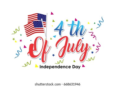 design Typographic united Stated independence day Celebration of 4Th of July, Holiday in United States of America.