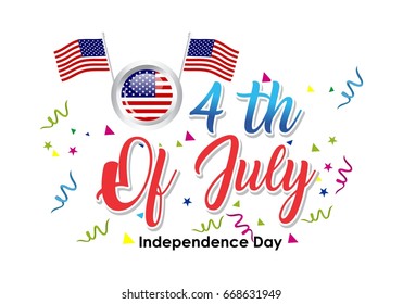 design Typographic united Stated independence day Celebration of 4Th of July, Holiday in United States of America.