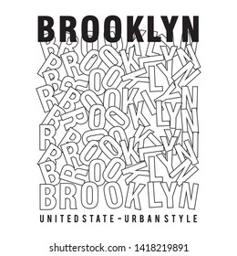 design typography brooklyn for print t shirt 