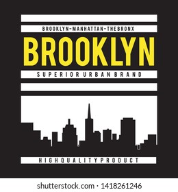 Design typography brooklyn for print t shirt