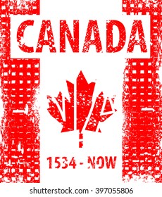 Design for typography - CANADA, t-shirt graphics, vectors