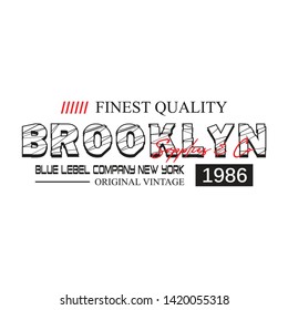 Design typography finest quality Brooklyn for print t shirt men