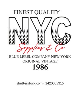 Design typography finest quality Nyc for print t shirt men