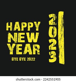 Design Typografie Logo 2023 für Vektorfeier und Saisondekoration, Hintergründe.