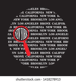 Design typography new york for print t shirt