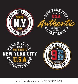 Design typography new york for print t shirt